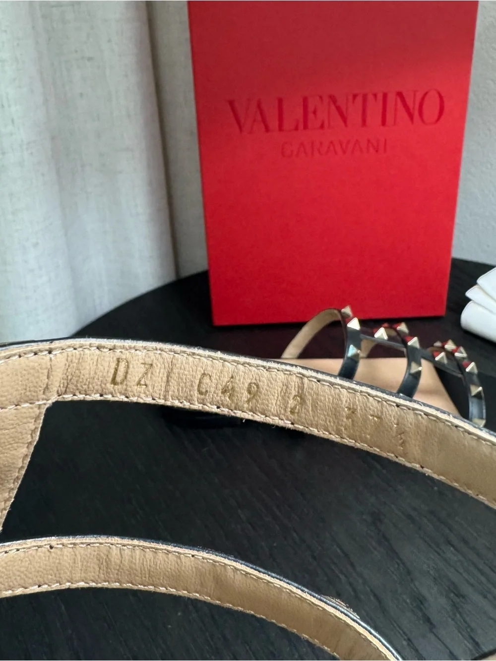 Valentino Garavani Rockstud Caged Slide Sandals Black 37.5